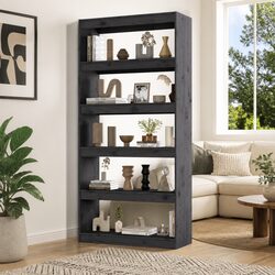 Functional Grey Pine Book Cabinet with Practical Design