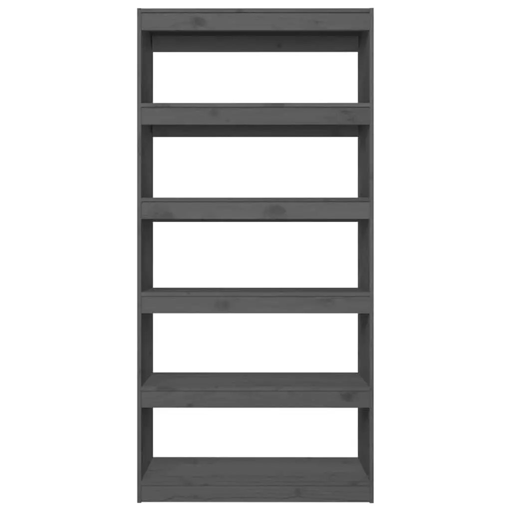 Book Cabinet Room Divider Grey 80x30x167.4 cm Solid Pine Wood Bookcase Shelf
