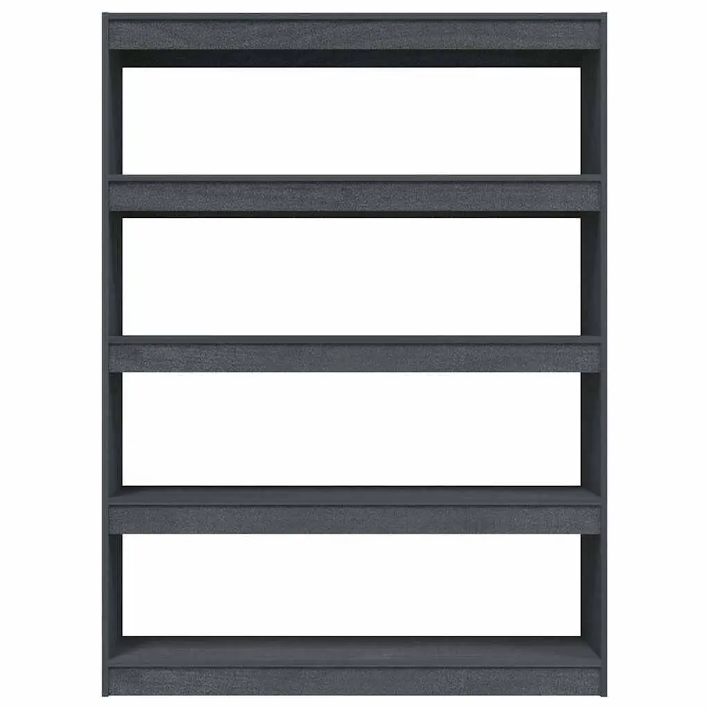 Book Cabinet Room Divider Grey 100x30x135.5 cm Solid Pinewood Standing Shelf