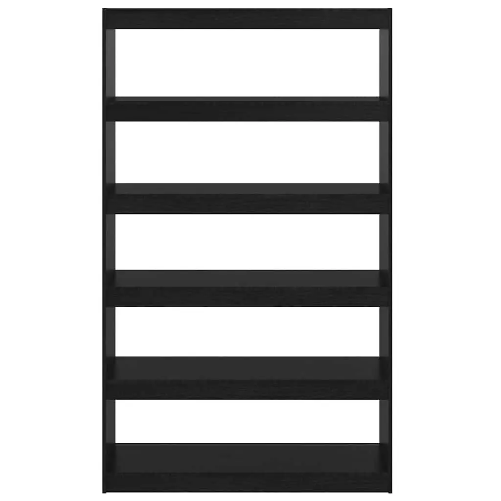 Bookshelf Room Divider Storage 100cm x 30cm x 167.5cm Black Solid Pinewood