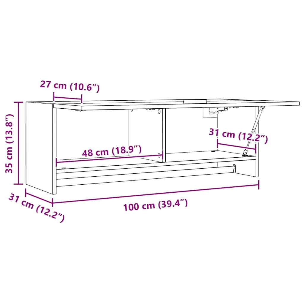 Wardrobe Cabinet Storage Organizer 100x32.5x35 cm White