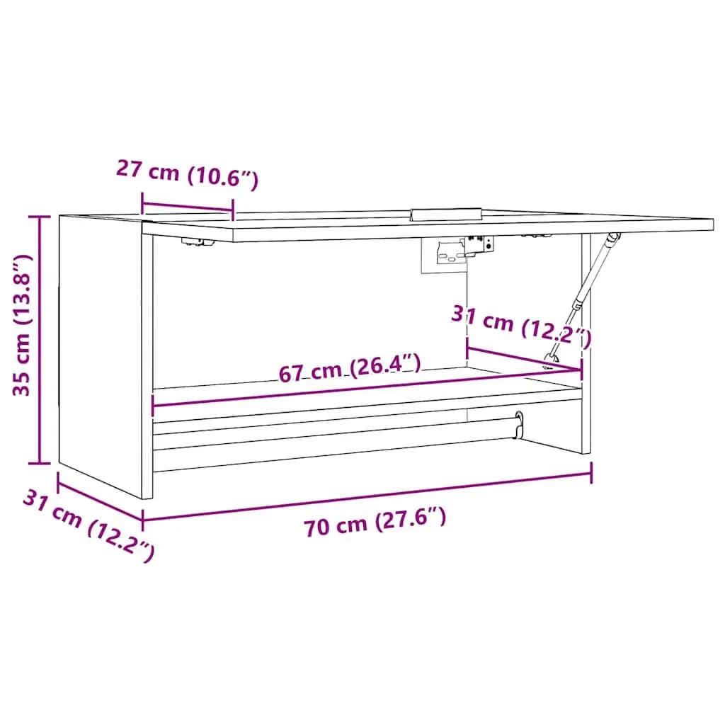 White Compact Wardrobe Cupboard Storage Cabinet with Hanger Bar Engineered Wood