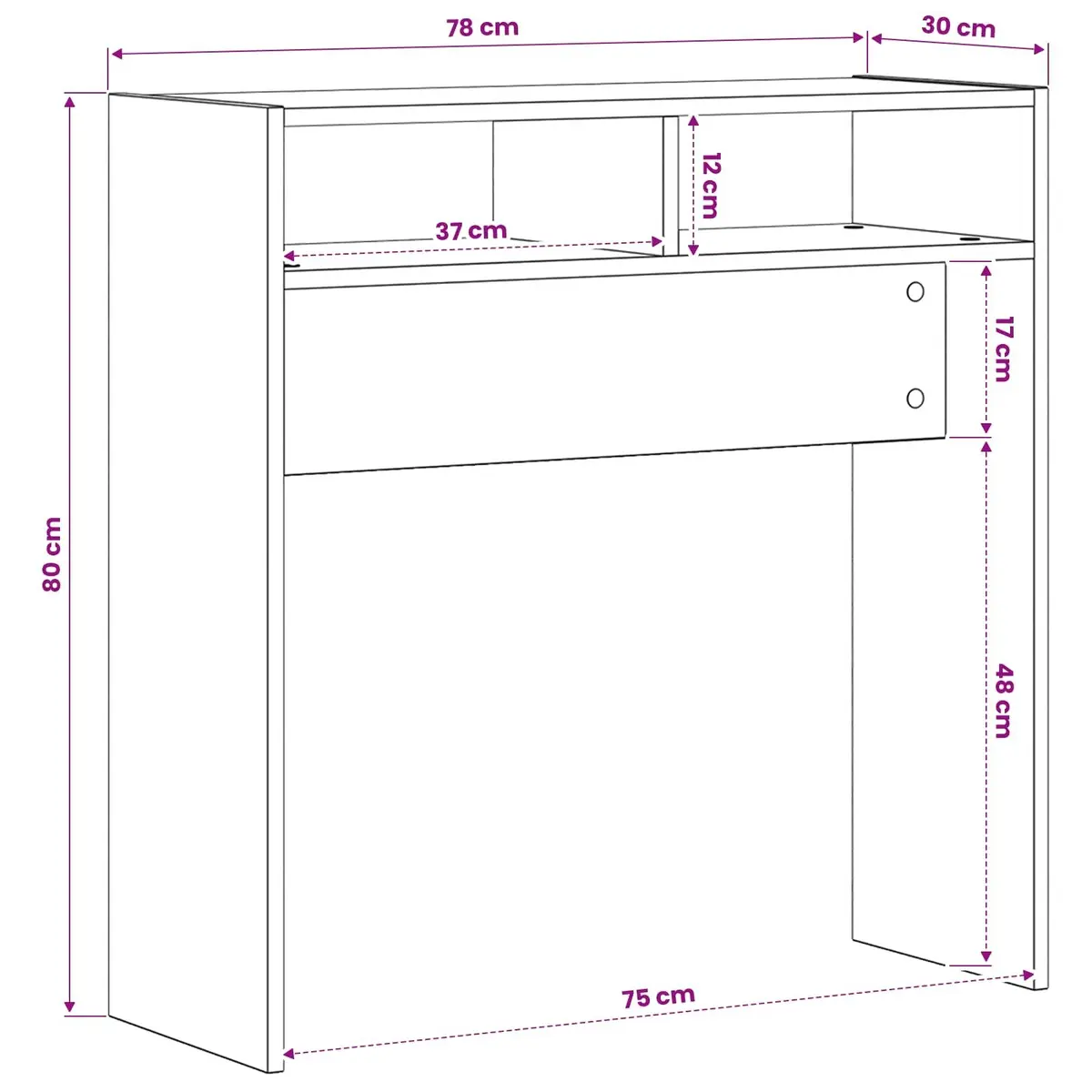Console Table White Hallway Entrance Living Room Accent Side Display Furniture