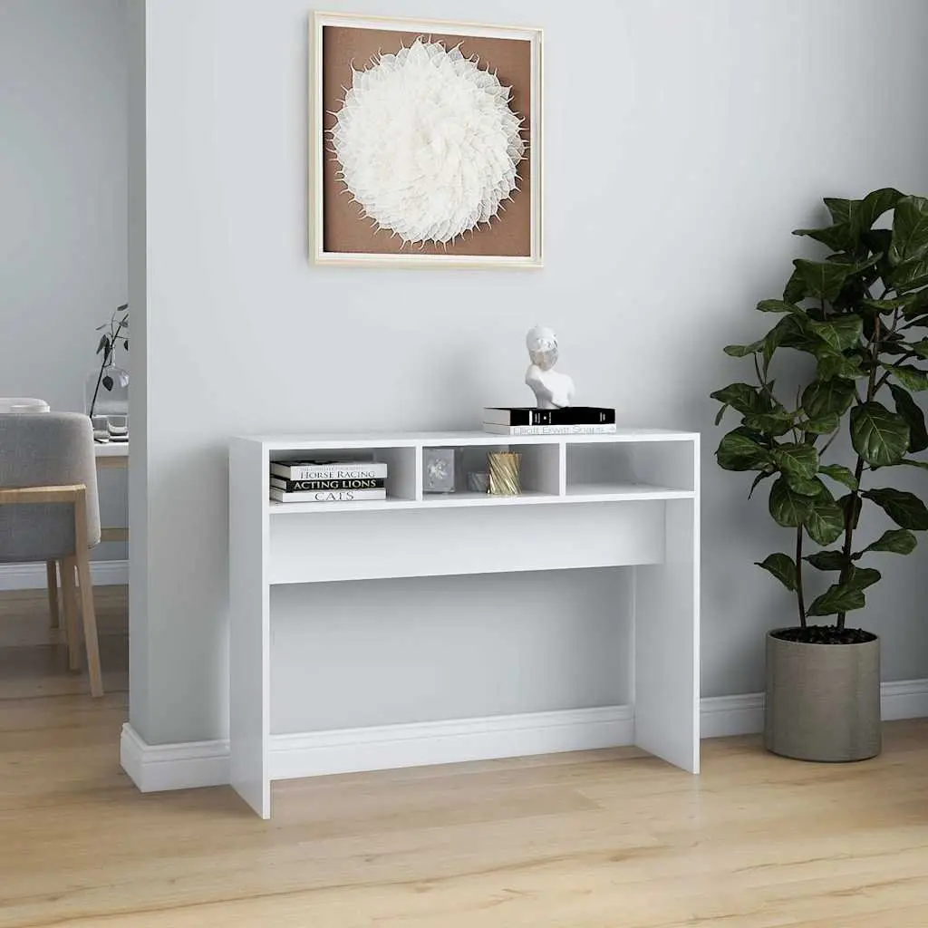 Console Table White Engineered Wood 105x30x80cm
