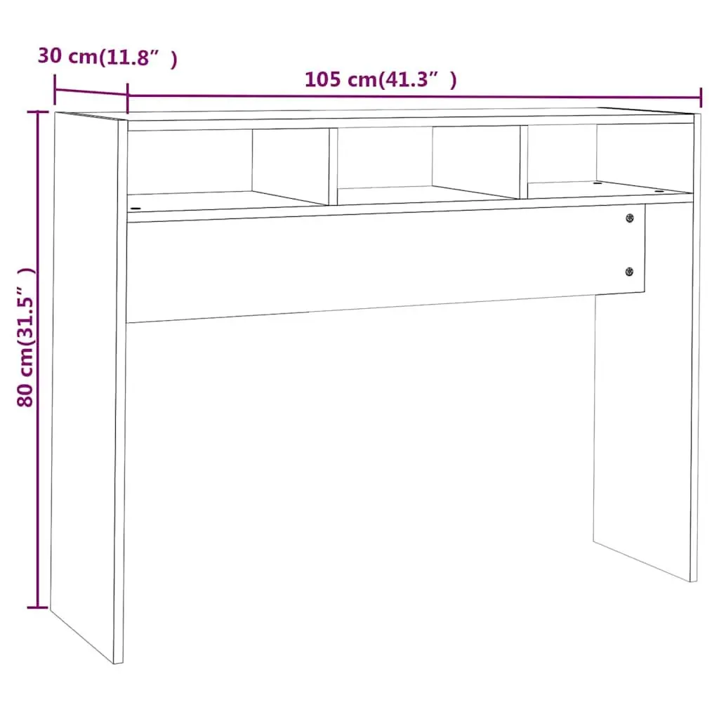 Console Table White Engineered Wood 105x30x80cm