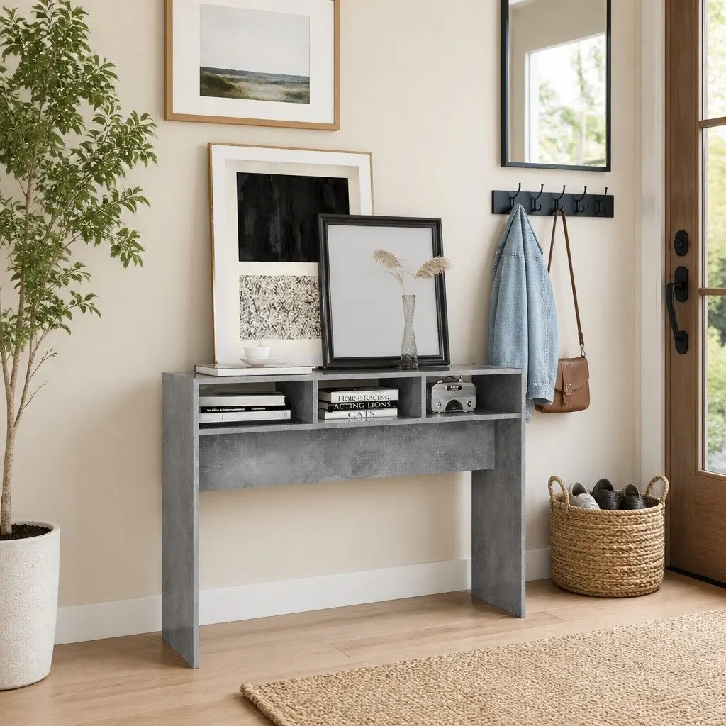 Console Table Storage Display Grey 105 x 30 x 80 cm