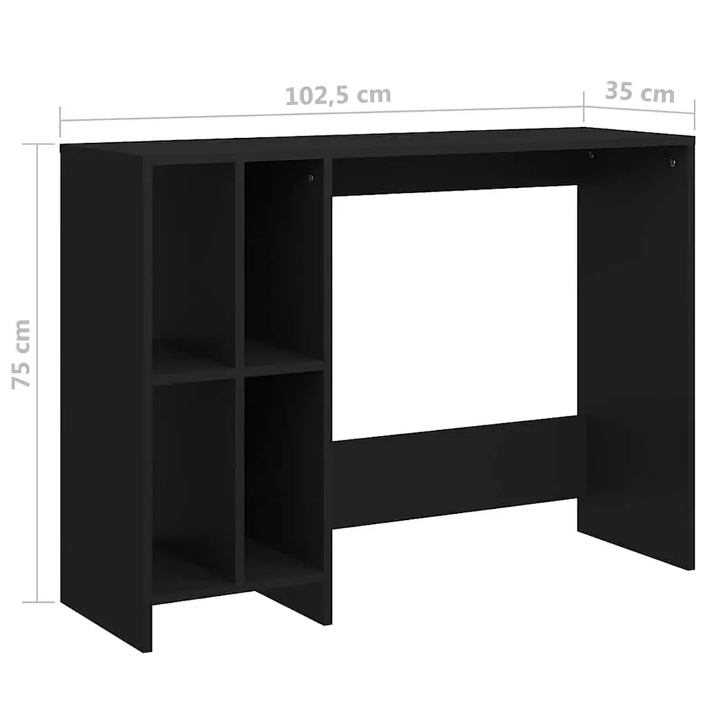 Notebook Desk Black Compact Office Workstation Study Table 102.5 x 35 x 75 cm