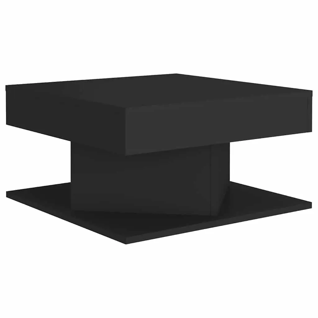 Coffee Table Black Square Accent Living Room Furniture Engineered Wood