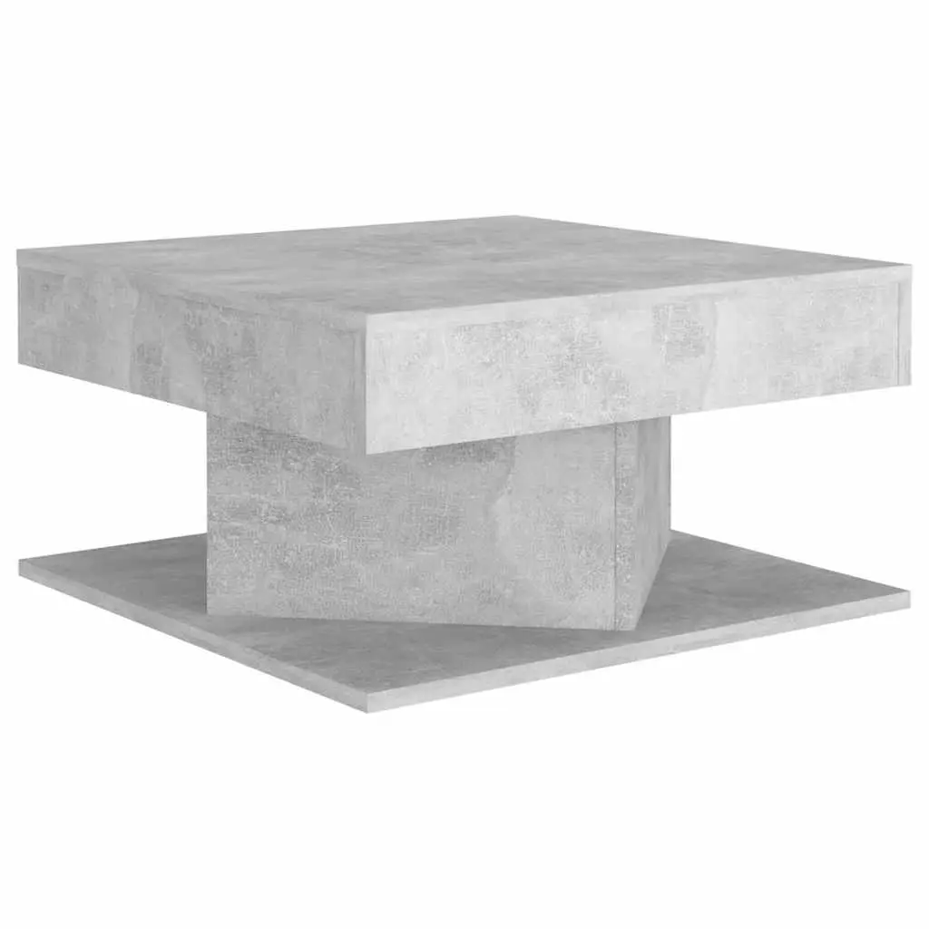 Coffee Table Grey Concrete 57x57x30 cm Engineered Wood Accent Side Storage