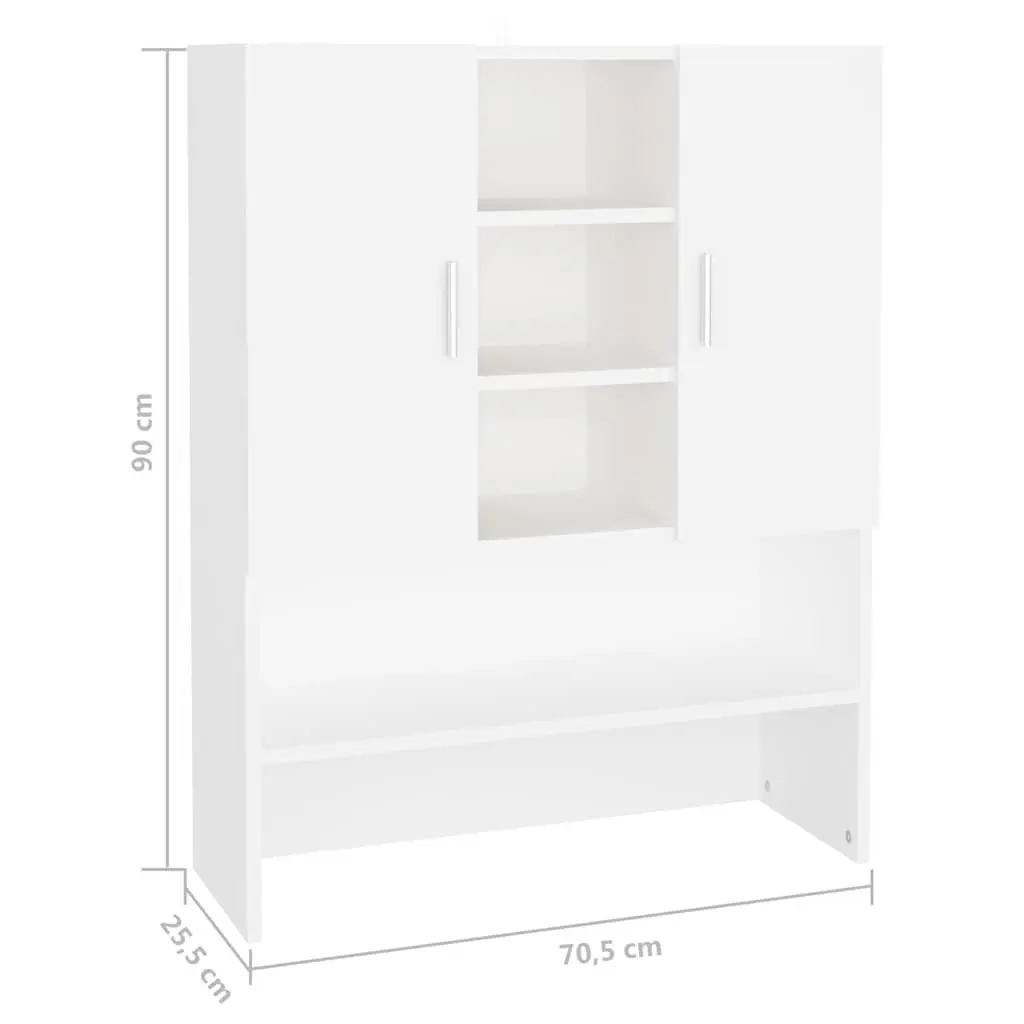Bathroom Storage Cabinet Washing Machine Organiser 70.5x25.5x90cm White
