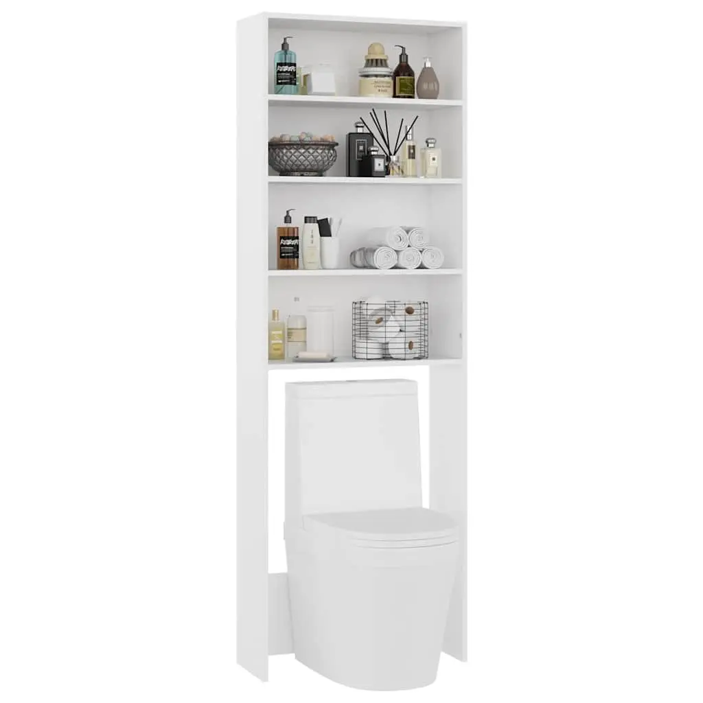 Washing Machine Cabinet Storage Organizer 64 x 24 x 190 cm White