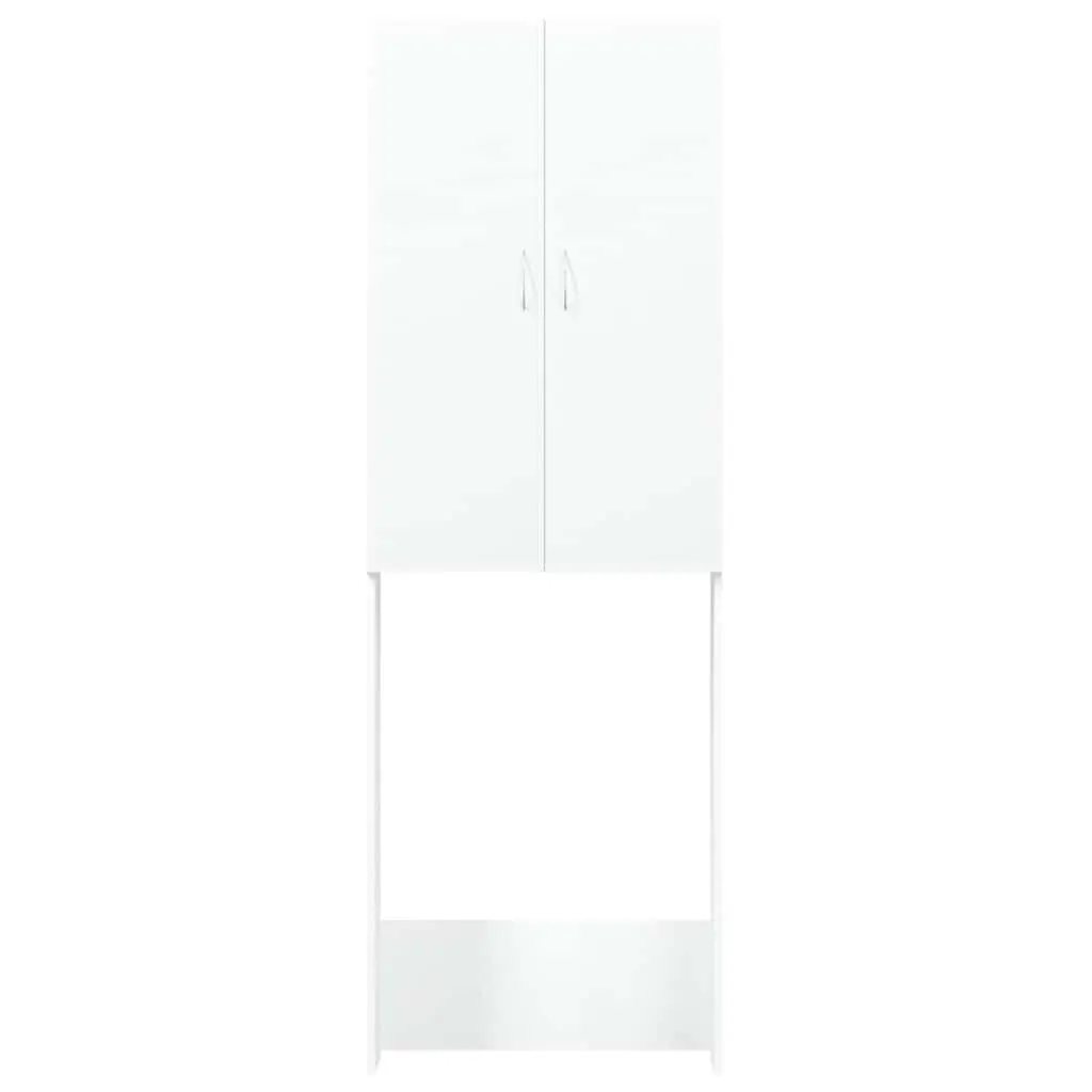 Tall Storage Cabinet for Laundry and Bathroom Organiser White 64x25.5x190 cm