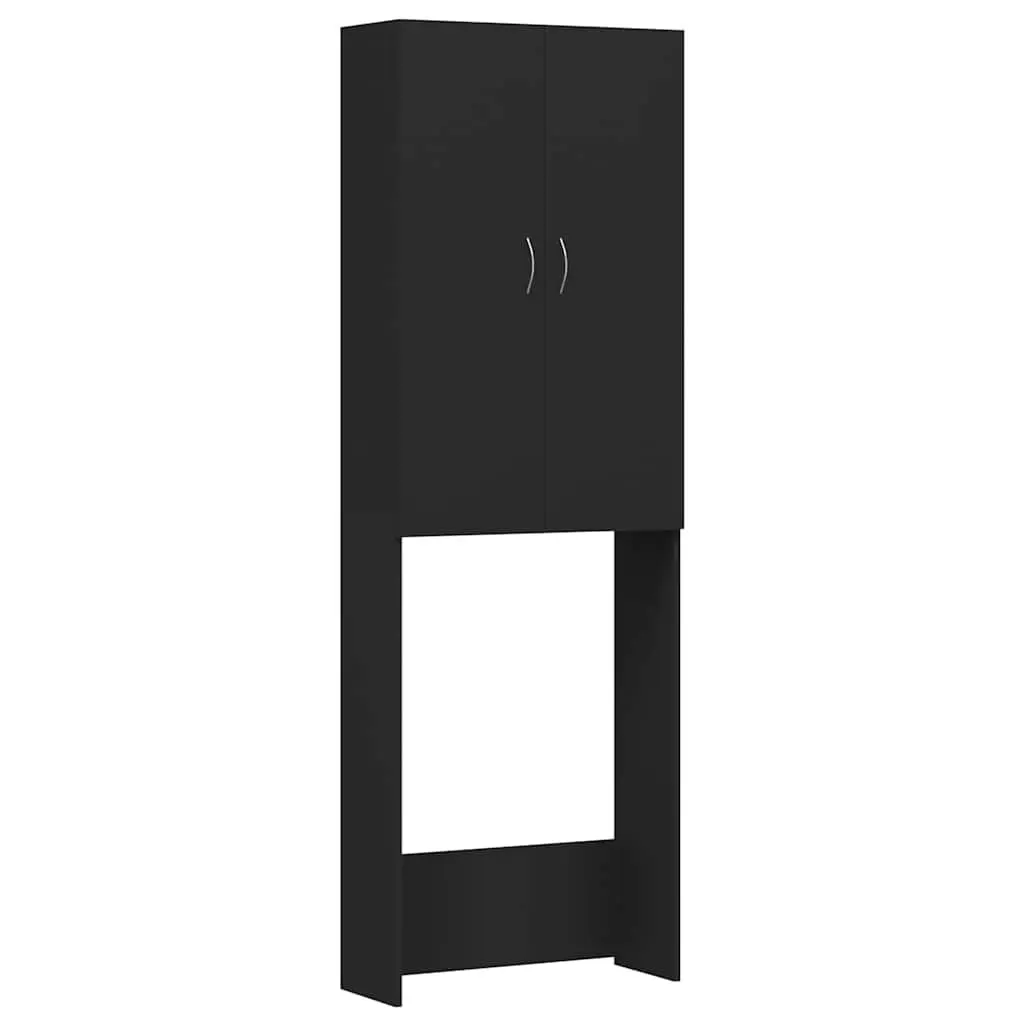 Washing Machine Cabinet Black Storage Unit Bathroom Laundry Organiser