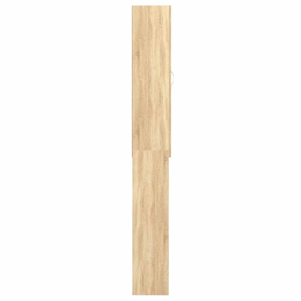Washing Machine Cabinet Storage Bathroom Cupboard 2 Doors Sonoma Oak 64 x 25.5 x 190 cm
