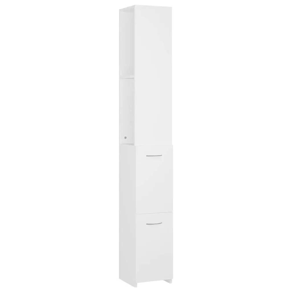 Bathroom Cabinet Storage Cupboard Tall Organiser 25 x 26.5 x 170 cm White Engineered Wood