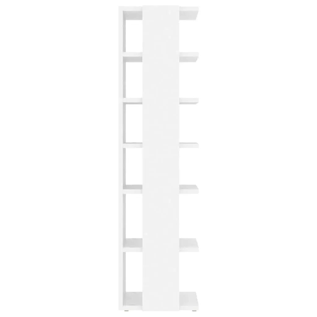 Shoe Cabinet Storage Organiser 27.5x27x102cm White 6 Shelves Narrow Corner