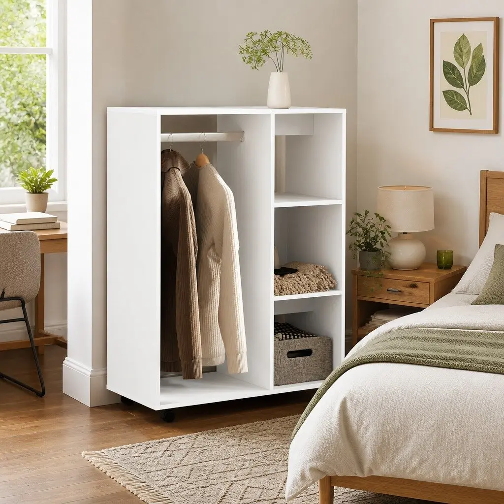 White Wardrobe Cabinet for Simple Living
