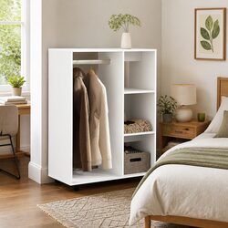 Reliable White Wardrobe Cabinet for Simple Living