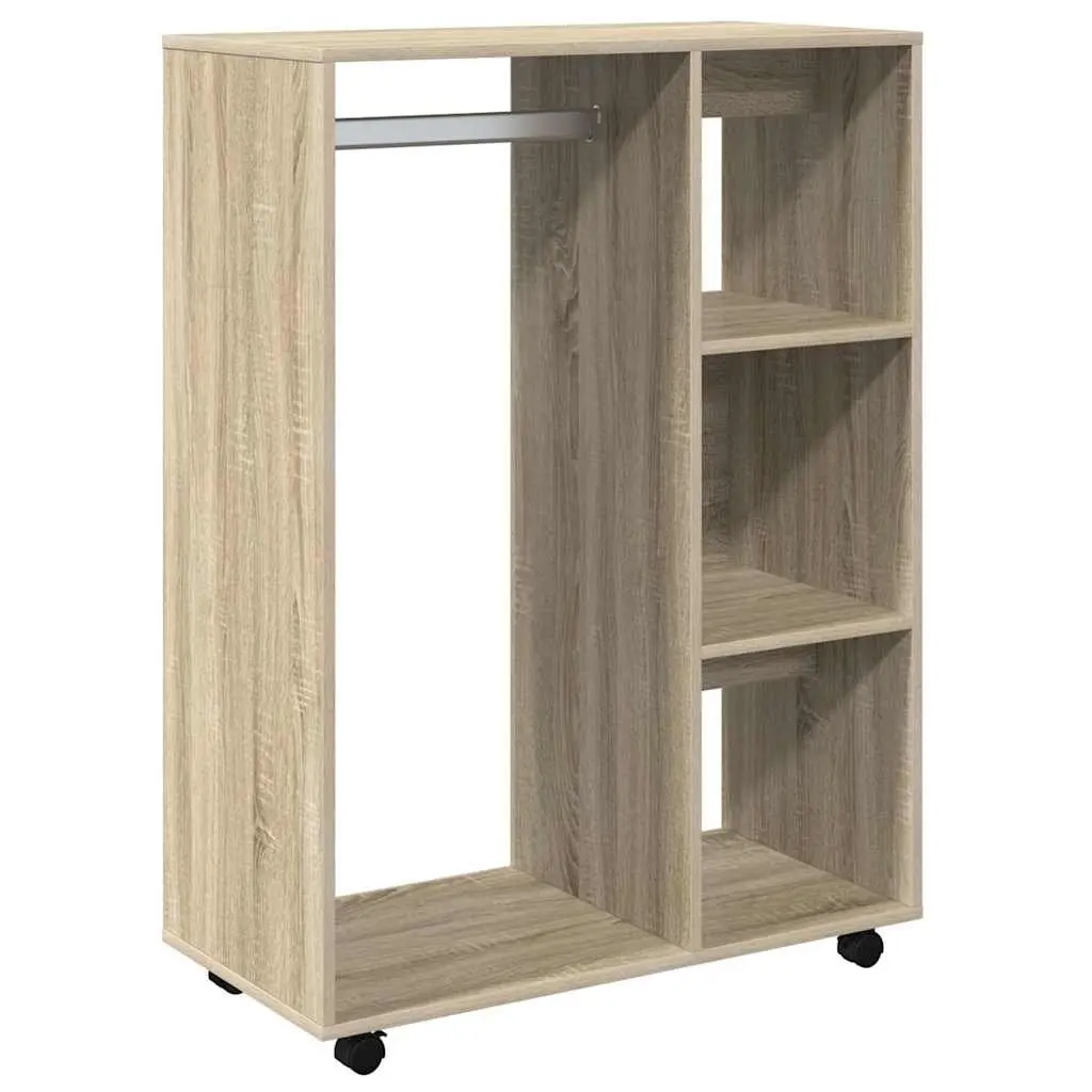 Engineered Wood Wardrobe Bedroom Storage Cabinet Open Compartment 80W x 40D x 110H cm Brown