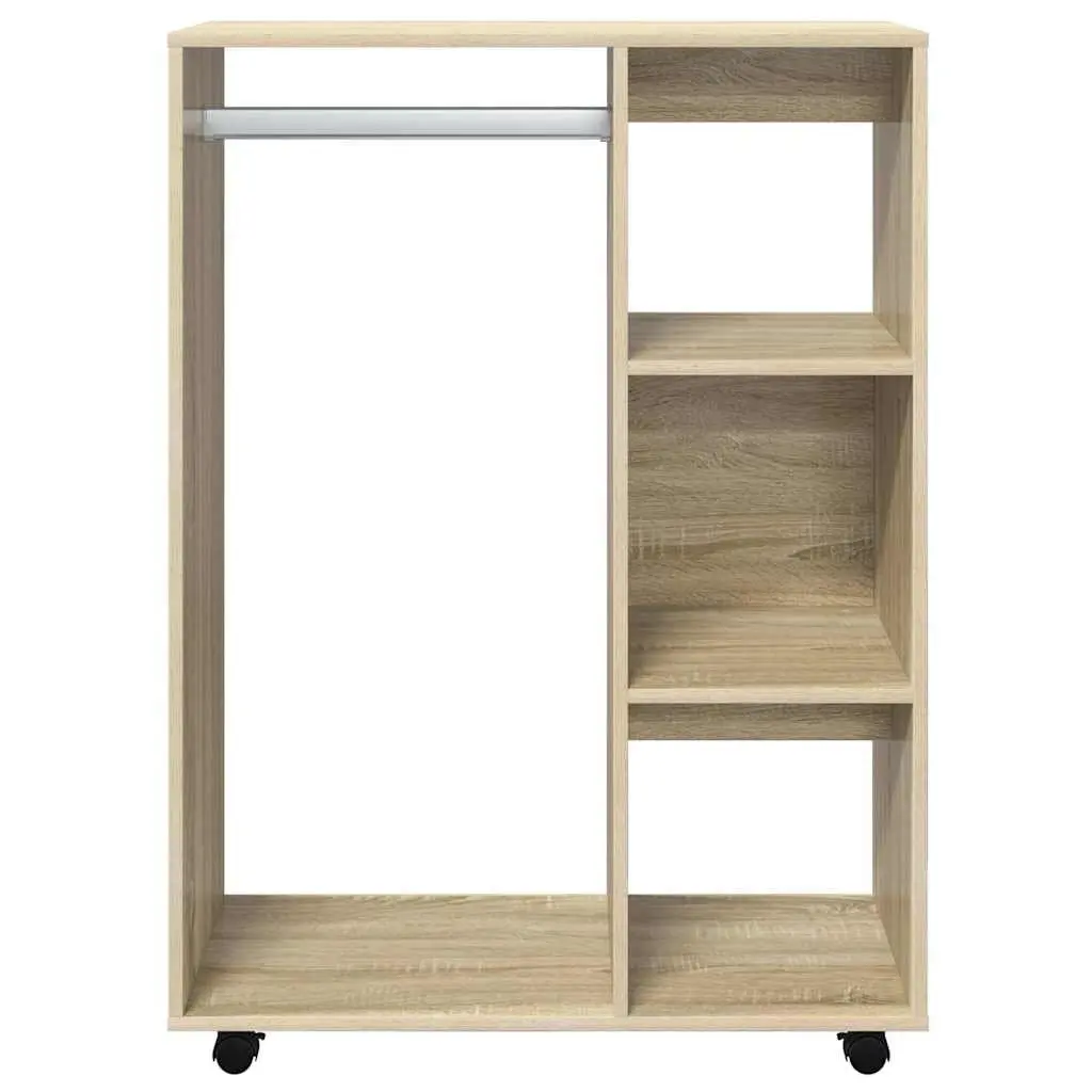 Engineered Wood Wardrobe Bedroom Storage Cabinet Open Compartment 80W x 40D x 110H cm Brown