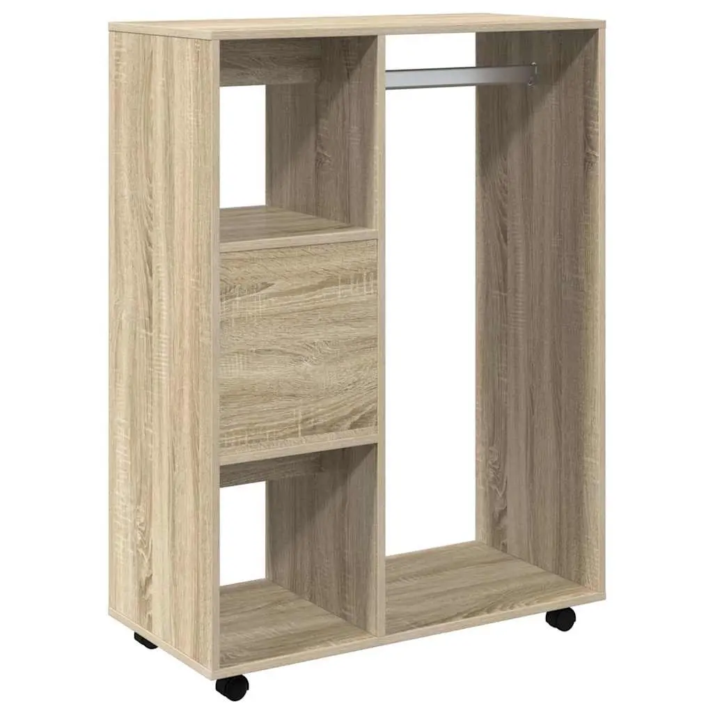 Engineered Wood Wardrobe Bedroom Storage Cabinet Open Compartment 80W x 40D x 110H cm Brown