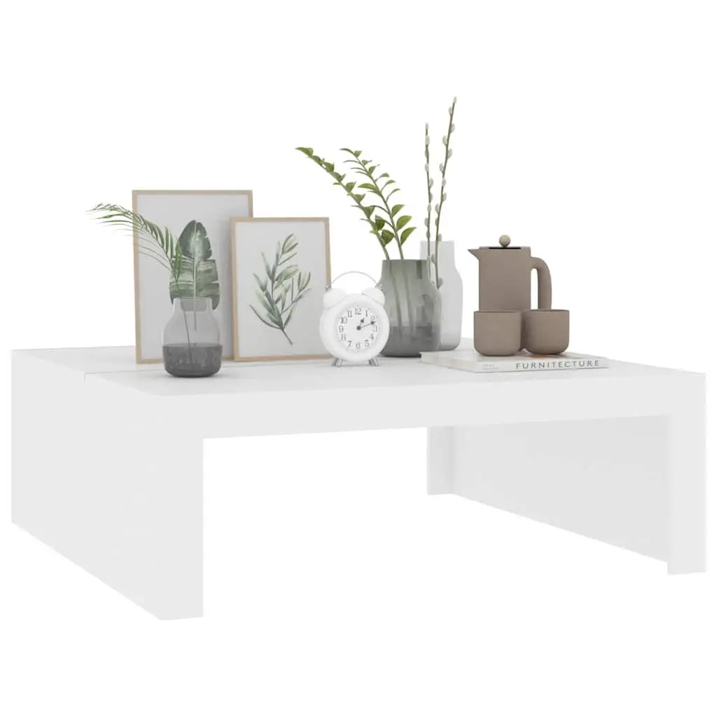 Coffee Table Modern Accent Furniture Living Room 100 x 100 x 35 cm White