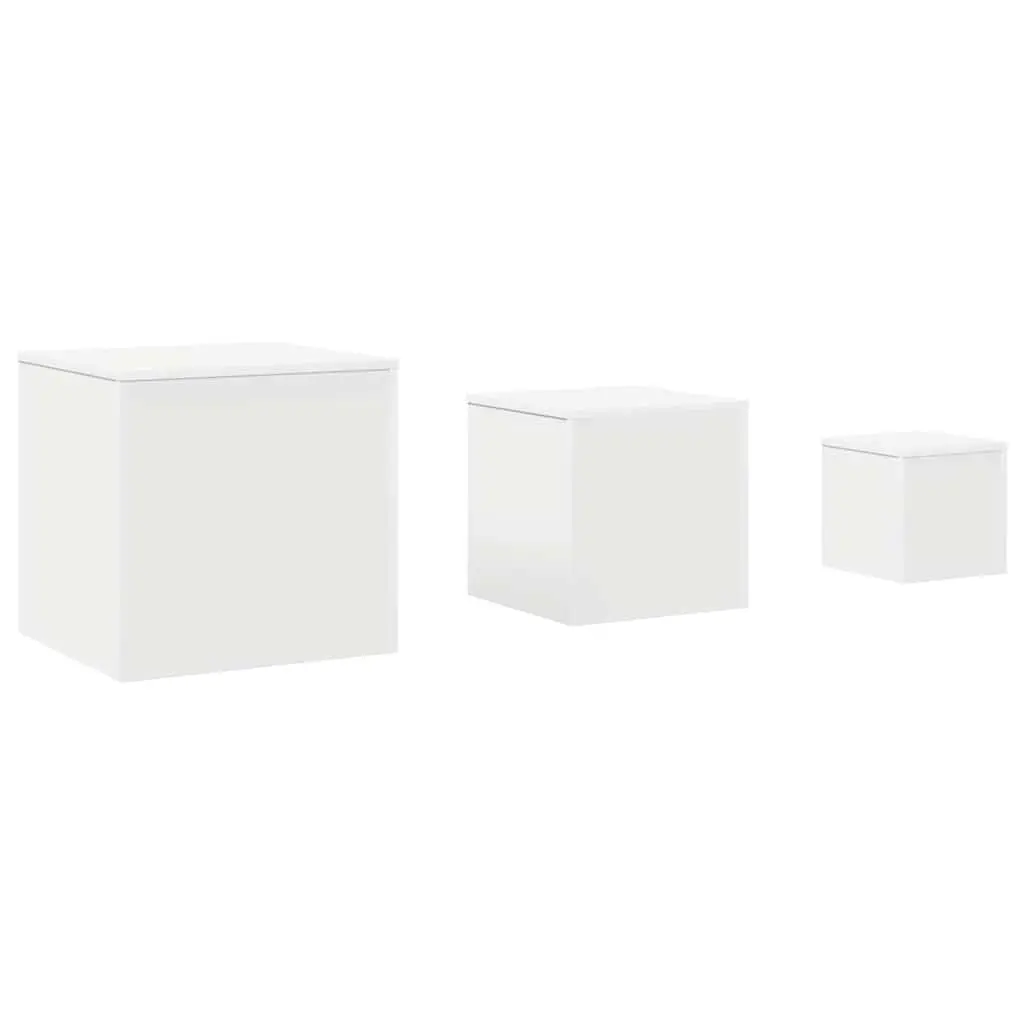 End Tables Set of 3 White Accent Side Tables for Living Room Bedroom Sofa Plant