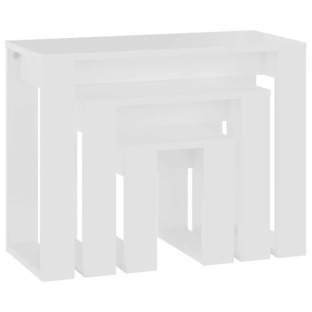 White Nesting Tables for Home Organization
