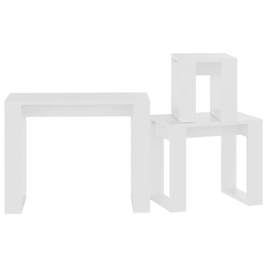 White Nesting Tables for Home Organization