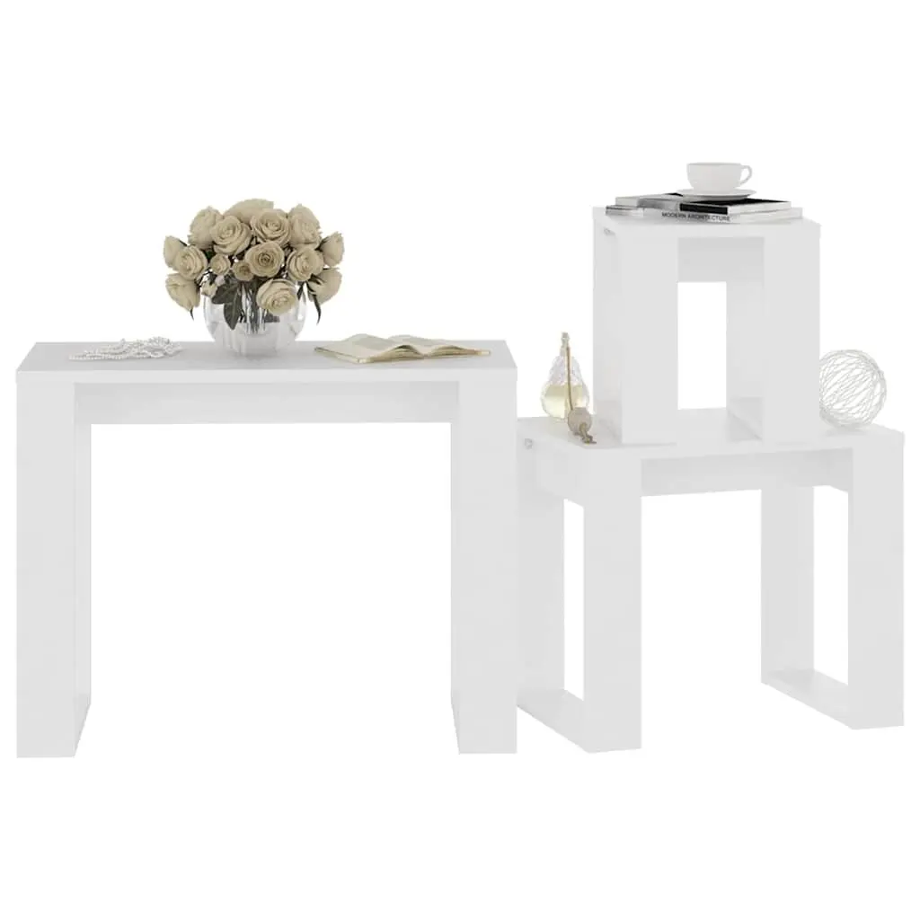 White Nesting Tables for Home Organization