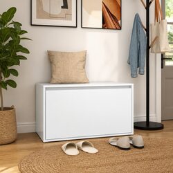White Storage Bench: Practical Design for Your Hall