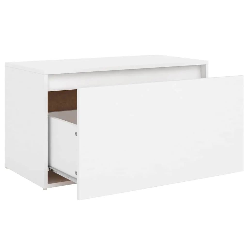 Hall Storage Bench Entryway Furniture White Engineered Wood 80 x 40 x 45 cm
