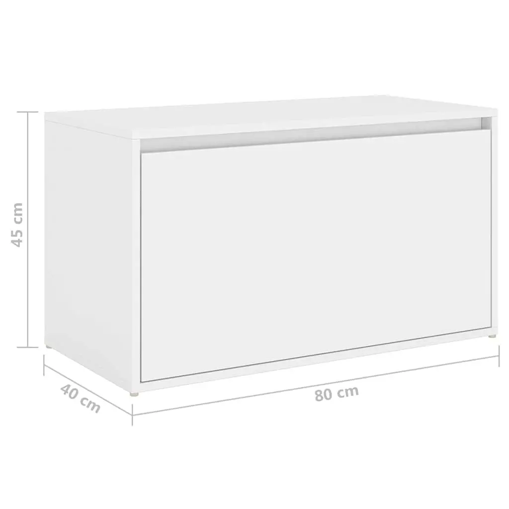 Hall Storage Bench Entryway Furniture White Engineered Wood 80 x 40 x 45 cm