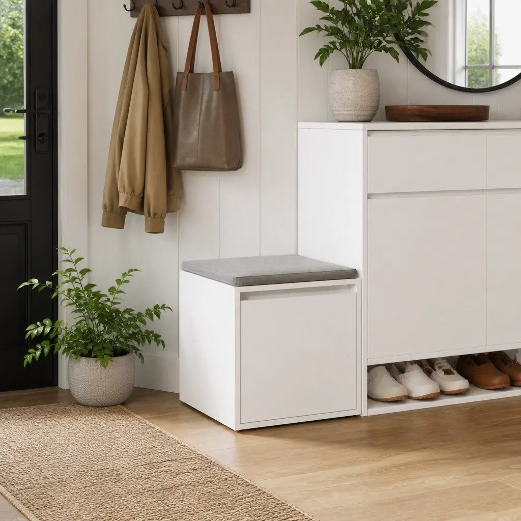 White Storage Chest Box with Spacious Drawer