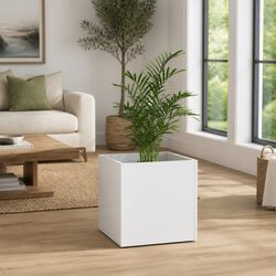 Reliable White Planter Box 40x40x40 cm for Plants