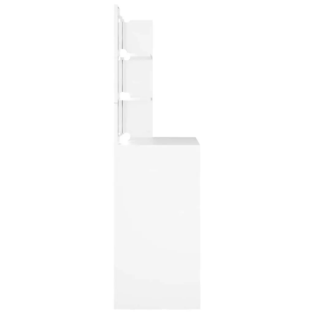 Dressing Table with LED Mirror White Bedroom Vanity Unit Storage Drawer Shelves