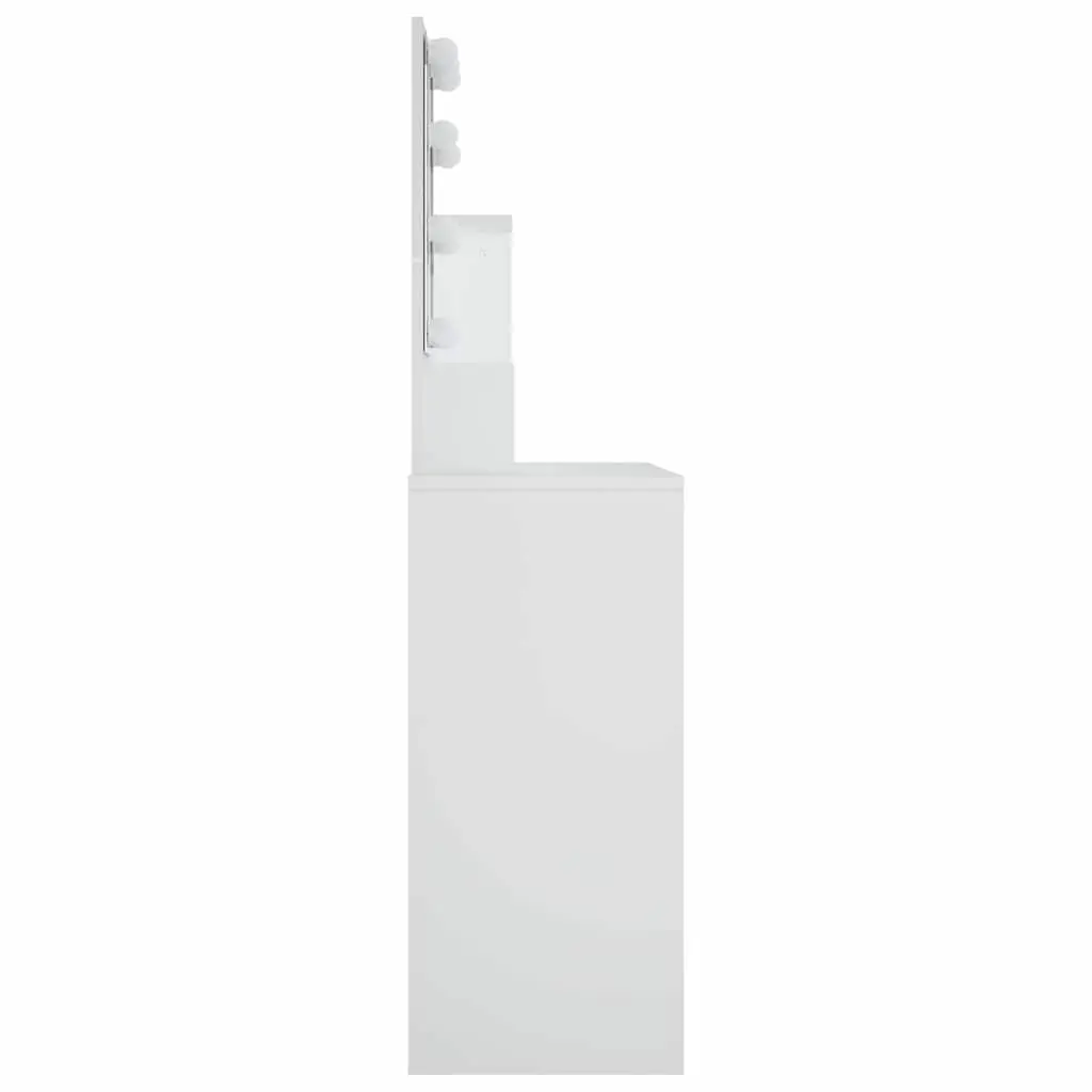 Dressing Table LED Mirror Makeup Vanity Desk 86.5 x 35 x 136 cm White
