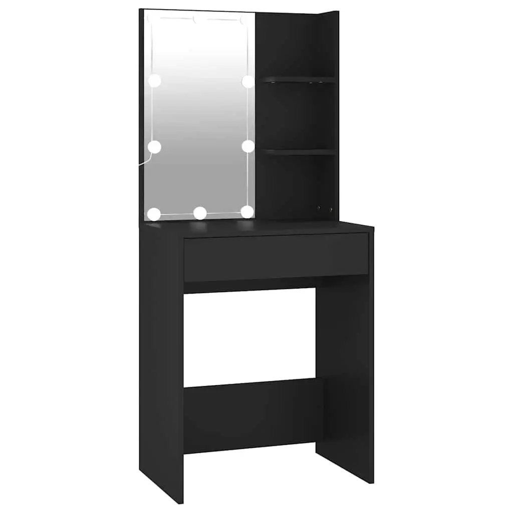 Black Dressing Table with LED Lights