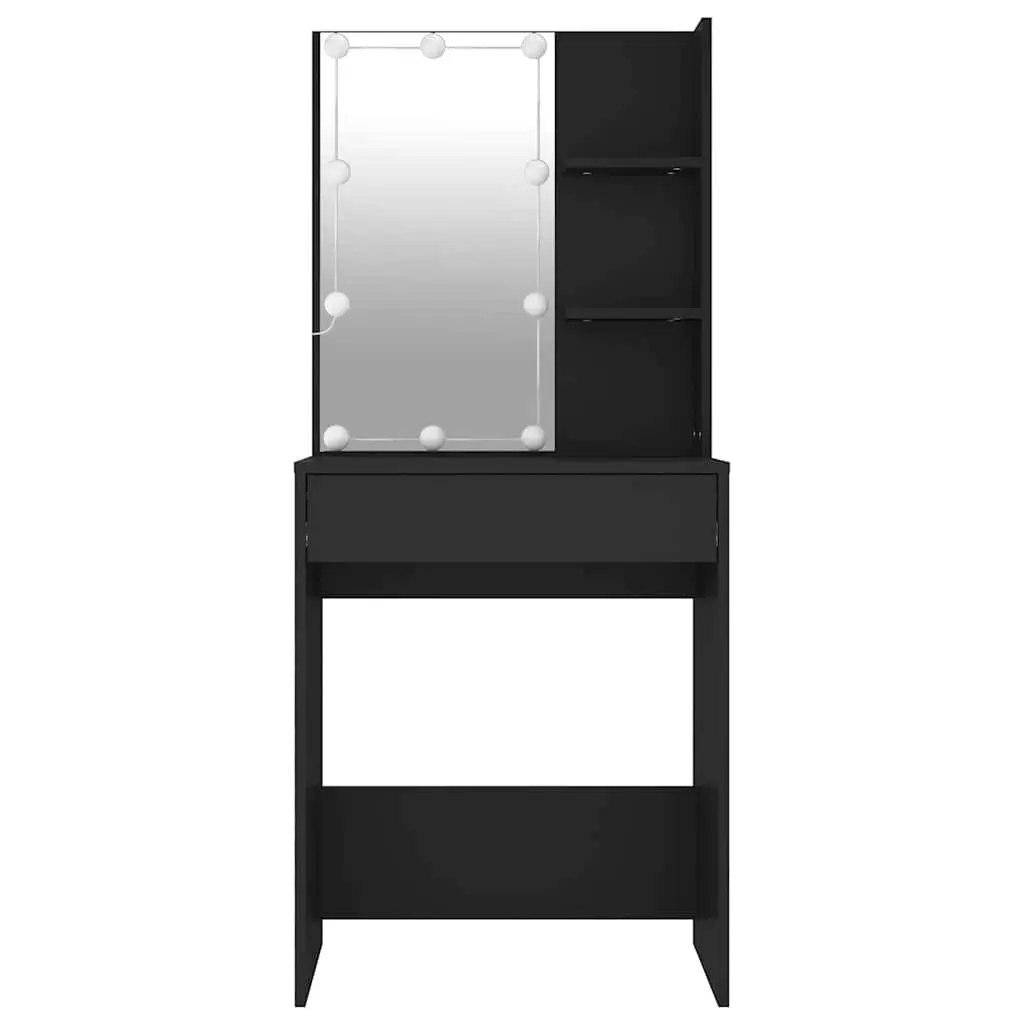 Black Dressing Table with LED Lights