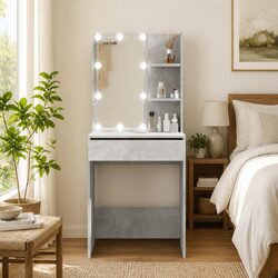Reliable LED Mirror Dressing Table with Ample Storage