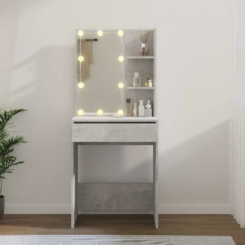 LED Mirror Dressing Table with Ample Storage