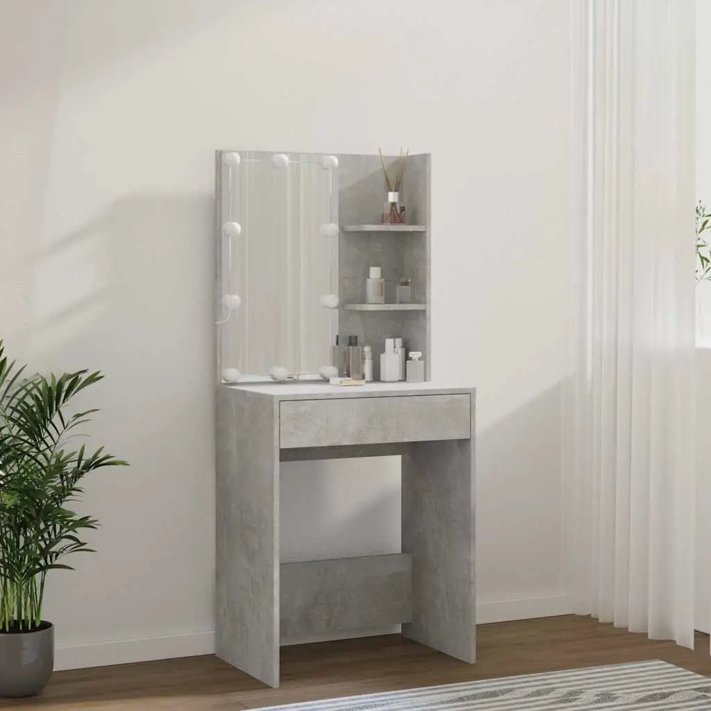 LED Mirror Dressing Table with Ample Storage