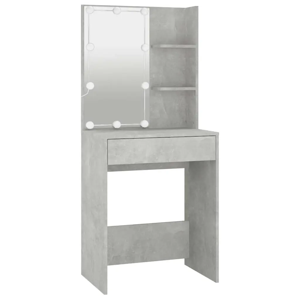 LED Mirror Dressing Table with Ample Storage