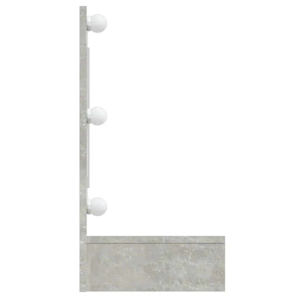 Bathroom Cabinet LED Mirror Storage 90x31.5x62 cm Concrete Grey