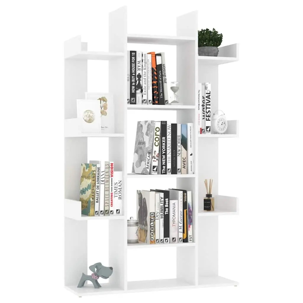 Book Cabinet White 13 Compartments Shelving Unit Storage Bookshelf Engineered