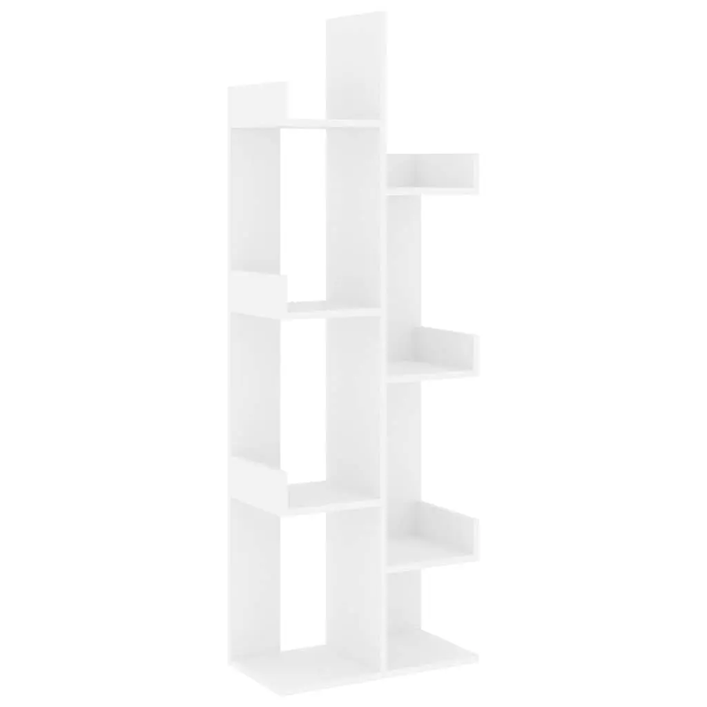 Book Cabinet Storage Bookshelf 8 Compartment White 48 x 25.5 x 140 cm