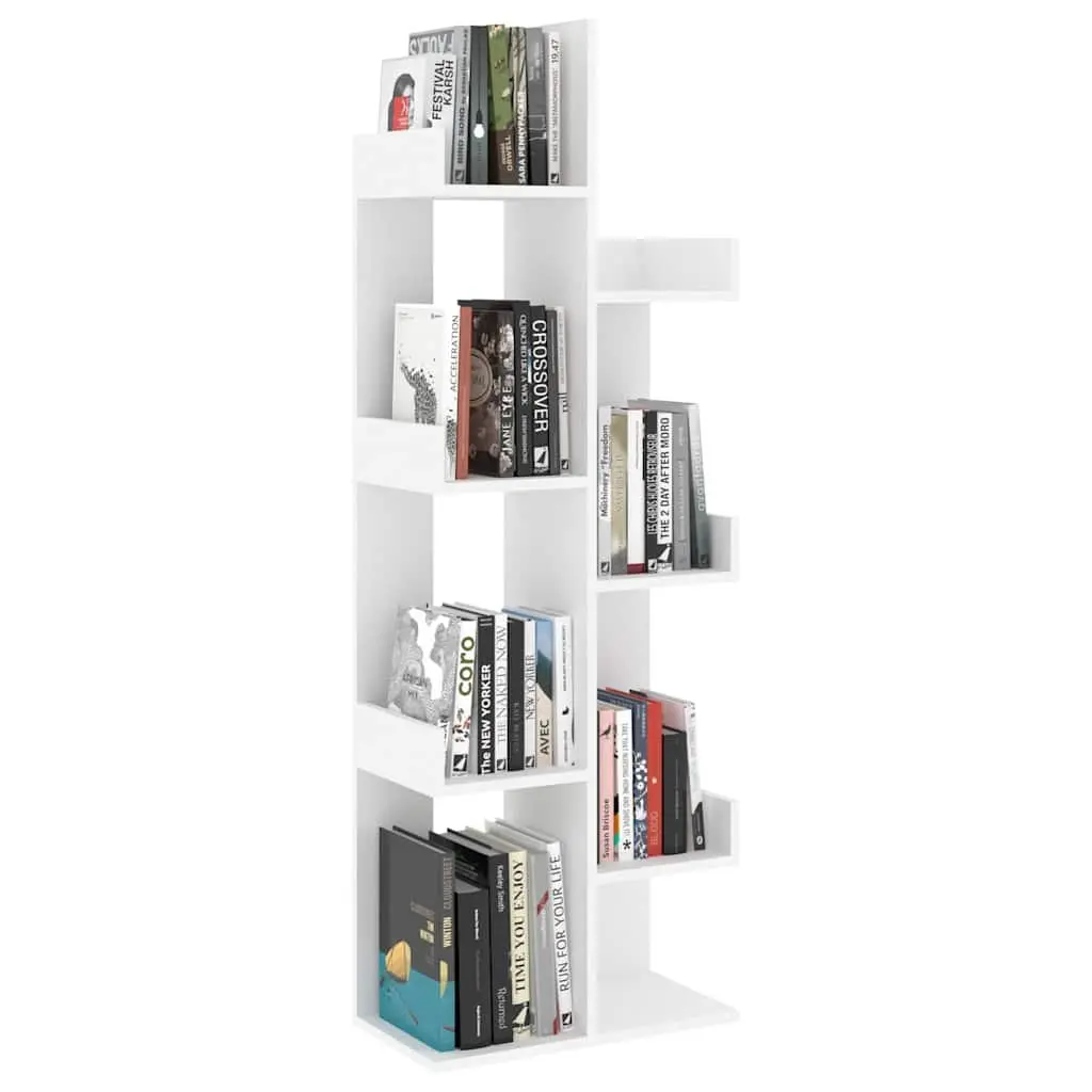 Book Cabinet Storage Bookshelf 8 Compartment White 48 x 25.5 x 140 cm
