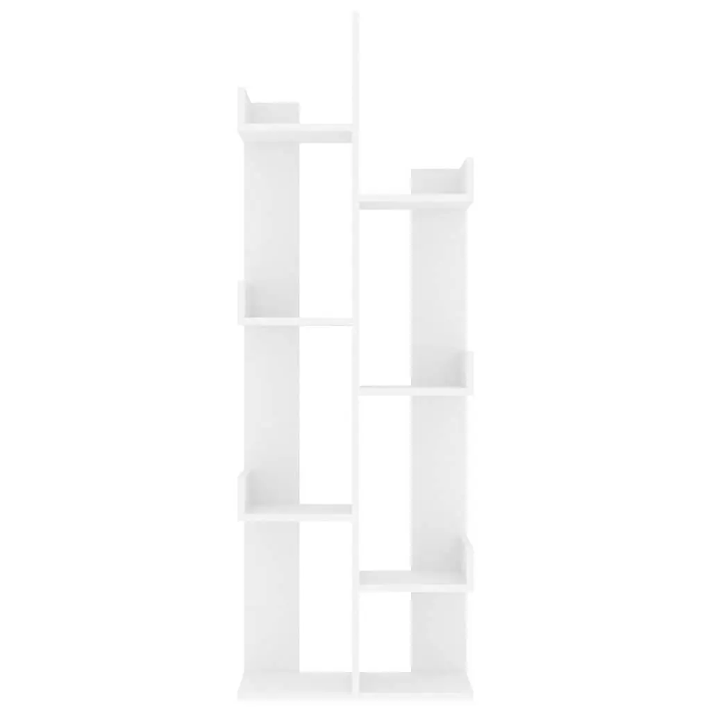 Book Cabinet Storage Bookshelf 8 Compartment White 48 x 25.5 x 140 cm