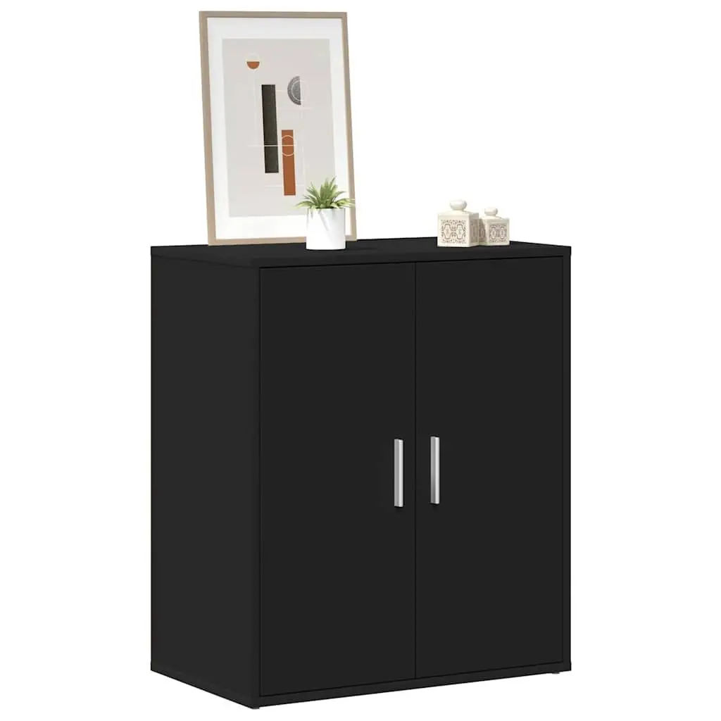 Shoe Storage Cabinet Black 5 Shelf Organiser Engineered Wood for Hallway or Bedroom