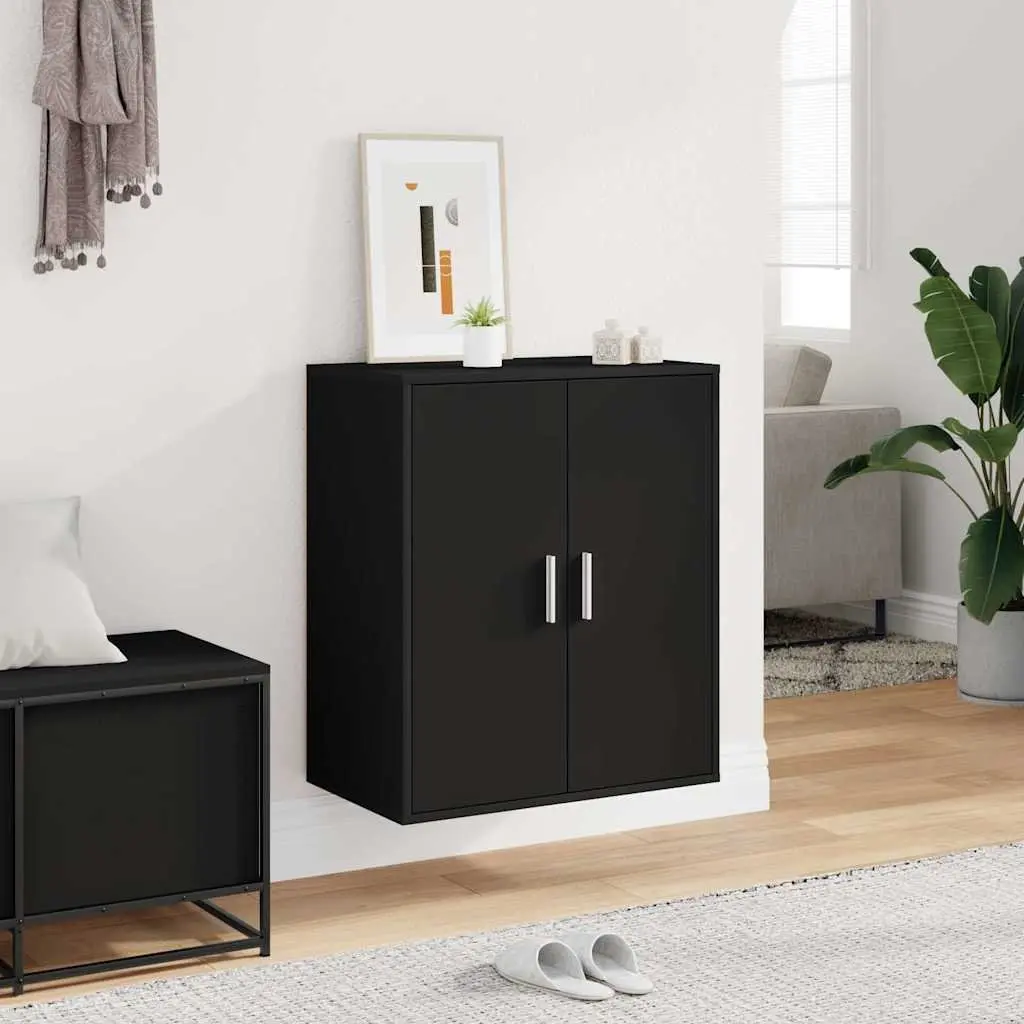 Shoe Storage Cabinet Black 5 Shelf Organiser Engineered Wood for Hallway or Bedroom